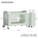 ABCMOKOO Sola Folding Crib Spliced Large Bed Multifunctional Newborn Movable Baby Bed - Morandi Green AIR Model