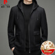 Pierre Cardin men's short autumn and winter thickened double-sided woolen jacket hooded jacket casual knitted 2101 black 185
