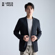 利郎青年商务男装【防紫外线】西服男纯色凉感超薄空调服弹力西装外套 黑色 XL (175)