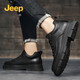 Jeep Herrenschuhe, niedrige Top-Martin-Stiefel 2024 Neuer Winter Britisch-Trendgeschäft Casual Herren dicker Lederschuhe schwarz 41