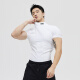 omG! Sports and fitness tights men's running quick-drying clothes high-elastic fitness clothes breathable sweat-wicking high-neck short-sleeved casual T-shirt white XL