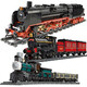 Lego building blocks vintage steam train city heavy load freight train cross track assembly toy 12003CX freight car +1 box of building blocks + disassembly