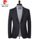 Pierre Cardin men's young and middle-aged casual suits spring and autumn new Korean style business casual small suits slim single suit jacket LB3309 black gray XL 180