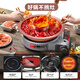CHUILAOYE copper hot pot induction cooker thickened pure copper hot pot household mandarin duck pot pure copper flat bottom gas copper pot 32CM double-eared mandarin duck pot for less than 8 people