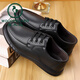 Capa de la cabeza de Woodpecker Cawhide Soft Sole Men's Business Casual Cuero zapatos de cuero de moda para hombres Baita Shoes informales de un pie de un pie 6629 Negro (estilo de cordón) más zapatos de algodón de terciopelo 40