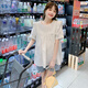
Geman maternity suit summer suit fashionable 2024 new summer tops small fashionable shirt shorts summer white top + blue belly shorts L