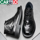 卡帝乐鳄鱼（CARTELO）轻奢高档男士真皮马丁靴休闲时尚短靴圆头中帮黑色平底潮流靴子男 鞋带6629-2加绒保暖 43