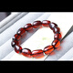 Wanjun natural amber beeswax blood amber bracelet Buddha beads bracelet wine red 3A high purification water flawless follow the shape of the road is pure medium size bead diameter about 11*14mm