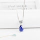 Miyan sapphire necklace 925 silver heart-shaped water drop gemstone necklace clavicle chain women's tanzanite sapphire pendant 925 sterling silver 925 sterling silver platinum-plated pendant free 925 silver