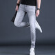 
KuRenTou high-end jeans for men's trendy versatile slim-fitting long pants for 2025 spring and summer new men's pants 1048 black regular 28