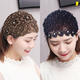 Qinhenghui Guaranteed Price Mesh Headband for Covering Gray Hair French Hong Kong Style Cover Broken Hair Covering Artifact Cutout Main Picture Style. Beaded Flowers Brown