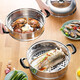 SUPOR 304 stainless steel double-layer multi-bottom soup pot steamer household visible high arch cover multi-functional gas induction cooker universal 4-6 people 304 stainless steel-double-30cm