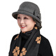 千姿娇媚（QIANZIJIAOMEI）中老年帽子女秋冬季妈妈休闲渔夫帽毛呢礼帽加厚奶奶老人 酒红色 均码 56-58