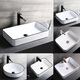 Nordic ceramic wash basin table oval household wash basin bathroom balcony rectangular art basin 300 single basin with drain