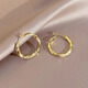 LANSILL Cold Style Gold Pigment Hoop Earrings High-end Niche Earrings 2025 New Temperament Hoop Earrings Fashionable and Versatile E3755 Cold Style Hoop Earrings