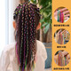 Jingji braided colored rope braided hair chain, dirty braided headband, seven-color gradient braid, ethnic style hair rope braid, hip-hop ribbon, 3 styles, 64 strands in total