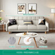 全友家居现代北欧简约布艺沙发家用三人位小户型可折叠两用家具沙发床 米白|2.12m|色织|直排