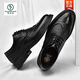 Woodpecker leather shoes men's genuine leather summer breathable hollow casual Brock carved British soft sole men's business wedding sandals black 1381 sandals model 38 standard leather shoe size