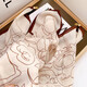 SOMUBAY magnetic button cotton linen small square scarf scarf for women multifunctional spring and autumn neck protection scarf sun protection scarf Women's Day gift apricot color lines [gift bags need to contact customer service or notes]
