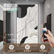 Huaishu Líneas en blanco y negro Textura Pintura decorativa LED Resumen Moderno Entrada simple Puerta colgante Corredor Corredor Mural Z6218 50*100 (paredes recomendadas de 0.7 metros-0.8 metros) Textura de aceite PS PS Marco negro