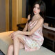 Yalu Bingxue Silk Sling Night Robe de Lady's Sexy Sexy Cool Thin Style séduisant Pajamas Ins Pure Désir Home Vêtements A11950 Bingxue Silk M 80-100JIN [Jin est égal à 0,5 kg]
