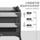 优乐博（ULOP）折叠婴儿床可移动拼接床多功能宝宝床带尿布台新生儿摇床哄娃神器 加大款灰色[蚊帐+尿布台+床铃]