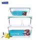 Llock de vidrio Corea Corea Temperada Vidrete engrosado en espesas Resado de refrescante Retenerse Bajero de lonchera Bolsas de la caja del congelador de la bolsa del congelador 490 ml cuadrado + rectangular 695 ml + bolsa