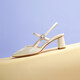 Belle pointed sandals for women's shopping malls, same genuine leather elegant and fresh bag-toe sandals BM733BH3 beige 36 (230mm)