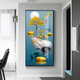 Xiao Lulin Light luxury entrance decoration painting New Chinese style entrance painting aisle corridor mural Nordic abstract elk hanging painting crystal porcelain painting 14088 Home and Fugui Crystal porcelain painting 90*180 cool black (customized size)