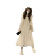 French-style long-sleeved ruffle-edged dress for women in autumn new design high waist slim long skirt light apricot color #1048 XL