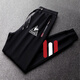 Le coq sportif French big cock casual sports pants for men in spring, autumn and winter new fashion versatile running leggings long pants navy plus velvet flat-footed sweatpants red and white three stripes L size recommended 120-140Jin Jin equals 0.5 kg