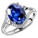 DRJEFUN sapphire ring s952 silver women's fashion and personality Korean version with diamonds simple silver tanzanite sapphire ring with adjustable finger ring