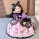 G.duck children's clothing girls dress autumn and winter style children's Lolita princess dress thickened new baby girl skirt Kuromi sweater dress + tail 100 recommended 90-100cm3-4 years old