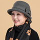 千姿娇媚（QIANZIJIAOMEI）中老年帽子女秋冬季妈妈休闲渔夫帽毛呢礼帽加厚奶奶老人 酒红色 均码 56-58