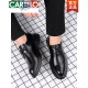 卡帝乐鳄鱼（CARTELO）皮鞋男款韩版商务秋季休闲真皮透气英伦防臭内增高正装结婚新郎鞋 黑色 9928 41