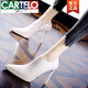 Katile crocodile white deep mouth single shoes for women slim heels 2025 autumn and winter new pointed toe high heels waterproof platform nude boots four season short boots black (short plush) 34