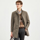 
Seven Wolf Woolen Coat Men's Coat New Winter Stand Collar Clean Color Woolen Medium-Length Commuting Casual Men's Clothing 702 (Dark Apricot) 2XL 180/96A