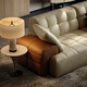 Leichte Luxusleder-Sofa Wohnzimmer 2024 Neues minimalistisch funktionelles Sofa Elektrisches Rückenlehre Luxushaus High-End-Anpassung Ecke 4.39m Modul 1421 S-Level Full Leder funktionales Sofa Titanium Schwarz