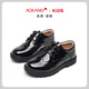 Aokang boys' leather shoes soft sole non-slip spring and autumn new performance black boys British style student children's shoes big children's shoes