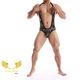 Men's sexy underwear, thong, gold one-piece open-flap sexy uniform, European and American nightclub, S, black background, gold dots