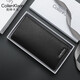 Coilenklaon en cuir authentique portefeuille masculin longue entreprise en cuir authentique portefeuille de tête masculine couche de vache porte-cadeau de vache cadeau d'anniversaire noir portefeu