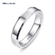 Miss JuJu PT950 platinum ring for men and women, couple ring, platinum simple glossy wedding ring, plain ring, solid ring 9#, about 3.7g (refund for more weight)