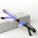 New flat glasses for men and women, ultra-light half-frame myopia glasses frame, HD anti-blue light, degree finished myopia, metal glasses (anti-blue light) 350 degrees