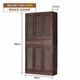 JIAYI shoe cabinet solid wood home door large capacity simple modern entrance cabinet balcony storage cabinet American high cabinet six doors walnut color