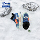 Jordan (QIAODAN) children's cotton shoes, boys' winter velvet warm sports shoes, children's thick shoes, calm blue/frost blue 32