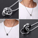 MZMZ platinum necklace men's pt950 platinum trendy double ring pendant for boyfriend birthday gift Valentine's Day light luxury model-fashionable double ring necklace