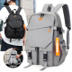 Bonaling backpack for men's large capacity waterproof backpack casual trendy sports computer bag usb charging outdoor travel bag backpack [gray]