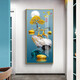 Xiao Lulin Light luxury entrance decoration painting New Chinese style entrance painting aisle corridor mural Nordic abstract elk hanging painting crystal porcelain painting 14088 Home and Fugui Crystal porcelain painting 90*180 cool black (customized size)