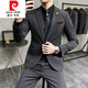Pier Cardin Bräutigamanzug Drei-teiliger Hochzeitskleid Casual Formal Anzug hübscher koreanischer Stil Schlanker gestrickt 9905 Schwarzes dreiteiliges Set (Anzug + Weste + Hose) s
