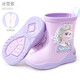 Disney children's rain boots girls' mid-tube non-slip rain boots Snow princess baby water shoes P21013 purple 170mm